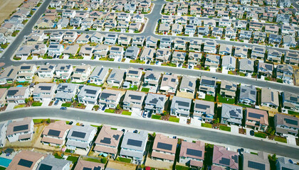 Aerial view of solar homes