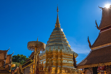 Fototapeta premium Stupa at Wat Phra That Doi Suthep in Chiang Mai, Thailand