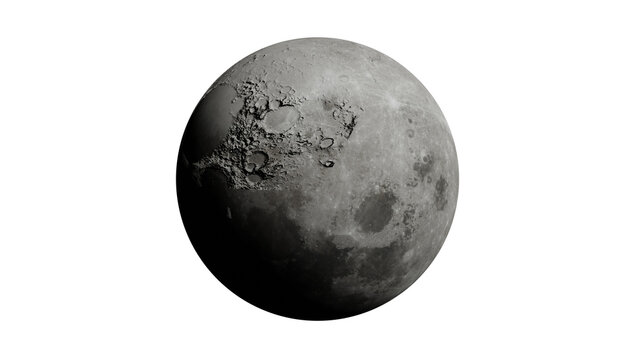 moon in the dark. Photo Realistic Moon as transparent png file. Elements of this vector furnished by NASA.