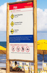 Placa aviso Tubarão Recife Boa Viagem