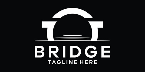 Fototapeta na wymiar bridge logo design simple icon vector illustration