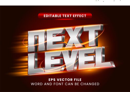3D Silver Metalic Next Level Text Effect