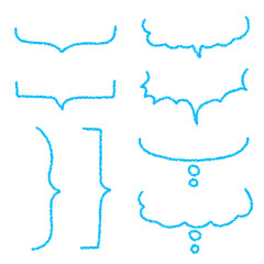 クレヨン素材　手描きのふきだしセット