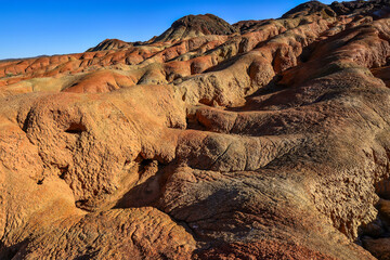 The Wucai City Scenic Area near Urumqi, Xinjiang, has a magnificent and dazzling Danxia landform