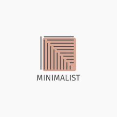 Abstract logo in striped minimalist style.