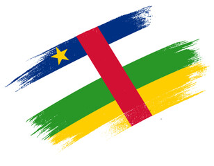 Central African Republic flag with brush paint textured isolated  on png or transparent background
