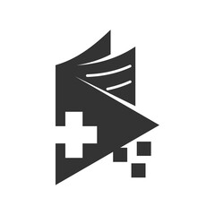 multimedia media play logo template Icon Illustration Brand Identity.Isolated and flat illustration. Vector graphic