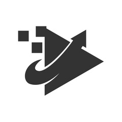 multimedia media play logo template Icon Illustration Brand Identity.Isolated and flat illustration. Vector graphic