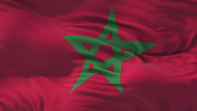 morocco flag is waving 3D animation. morocco flag waving in the wind. National flag of morocco.