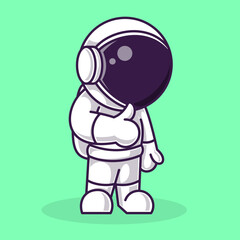 astronaut thumbs up pose Cartoon Illustration Vector file. Isolated Premium Vector icon, every object is on separated layer. Flat Cartoon Style