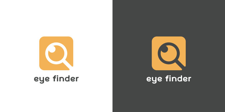 Finding search eye logo design illustration. Silhouette of search engine eye combination search discovery. Minimalist simple design suitable for web and app icons.