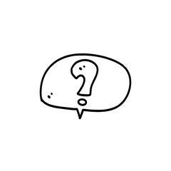 Vector Illustration of Hand drawn Question Mark Doodle art style