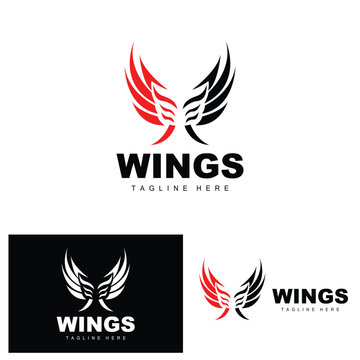 Wings Logo, Phoenix Logo, Bird Wing Vector, Template Illustration, Wing Brand Design