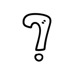 Vector Illustration of Hand drawn Question Mark Doodle art style