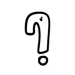 Vector Illustration of Hand drawn Question Mark Doodle art style
