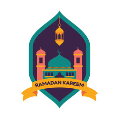 Ramadan Kareem with Islamic Illustration Ornament. Ramadan Kareem greeting background islamic with Mosque