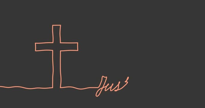 Cross and just believe in thin lines style