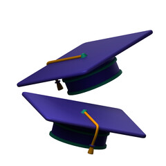 3d icon graduation cap object, for web app, banner, icon, render © DamasYudhistira