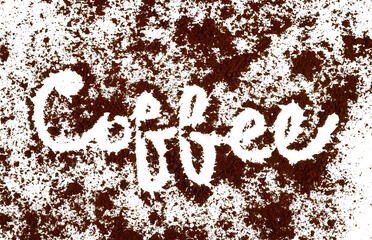 Roaster coffee powder with text