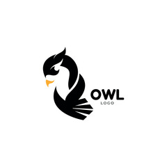 Owl Bird Flat Logo Design