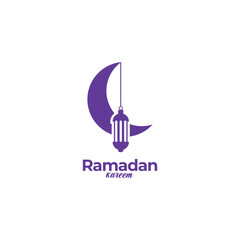Modern style Ramadan Kareem contour silhouette illustration with text 