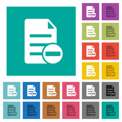 Remove document square flat multi colored icons