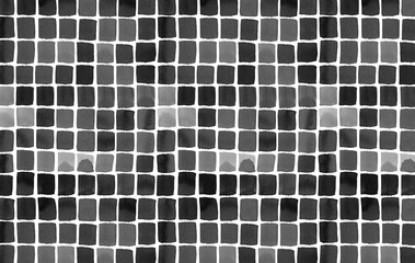 Fototapeta premium Seamless ink pattern of mosaic. 