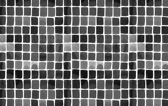 Seamless ink pattern of mosaic. 