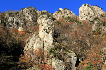 a rocky mountain in autumn