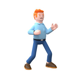 Fototapeta premium 3d render adult male in fight position