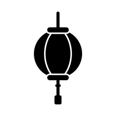 Chinese or islamic lantern black icon, vector illustration in trendy style. Editable graphic resources for many purposes.