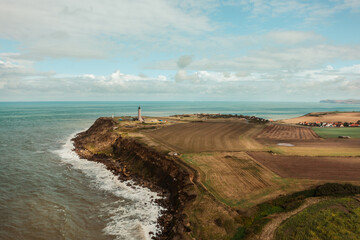 Lighthouse on the coast. France. 