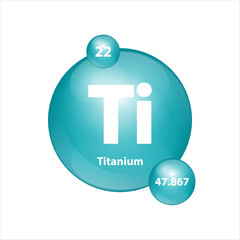 Cobalt (Ti) icon structure chemical element round shape circle green dark. Chemical element of periodic table Sign with atomic number. Study in science for education. 3D Illustration vector.	