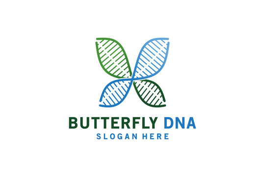 Butterfly dna logo design, creative modern medical logo type vector illustration