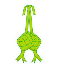 Ketupat icon symbol, ramadan icon green design vector illustration