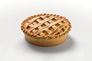 Apple pie isolated on a white background. Created with Generative AI Technology
