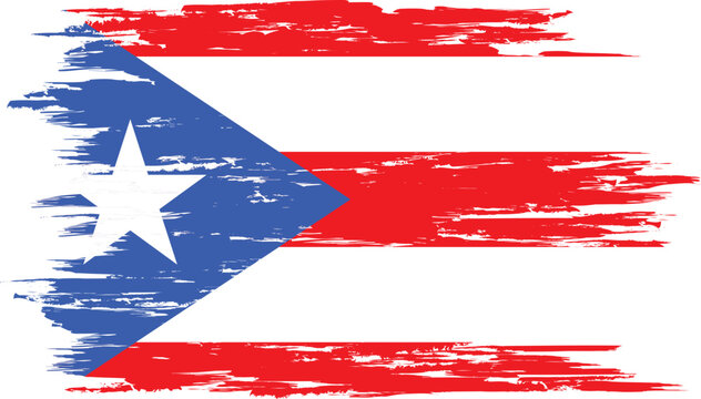 Brush stroke flag of PUERTO RICO