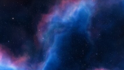 Plakat bright nebula, nebula in space, majestic red-purple nebula, beautiful space background 3D render 