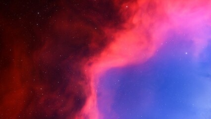 Fototapeta premium red-violet nebula in outer space, horsehead nebula, unusual colorful nebula in a distant galaxy, red nebula 3d render 