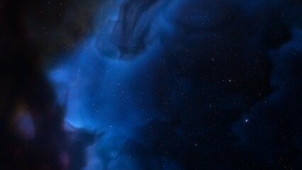 Naklejka na ściany i meble red-violet nebula in outer space, horsehead nebula, unusual colorful nebula in a distant galaxy, red nebula 3d render 