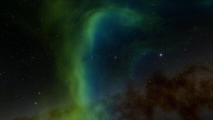 Fototapeta premium red-violet nebula in outer space, horsehead nebula, unusual colorful nebula in a distant galaxy, red nebula 3d render 