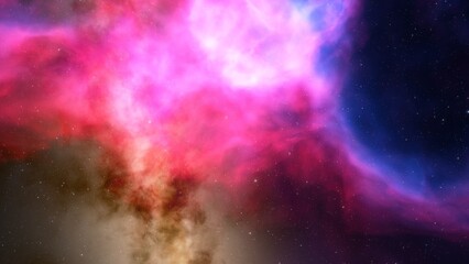 Fototapeta premium red-violet nebula in outer space, horsehead nebula, unusual colorful nebula in a distant galaxy, red nebula 3d render 