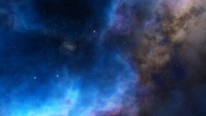 Naklejka na ściany i meble Space background with nebula and stars, nebula in deep space, abstract colorful background 3d render 