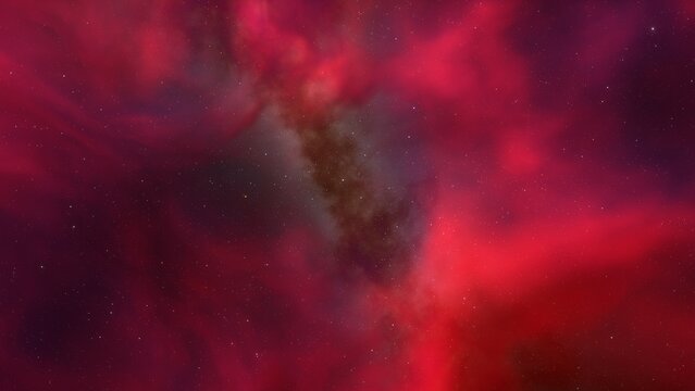 Nebula gas cloud in deep outer space, science fiction illustration, colorful space background with stars 3d render © ANDREI