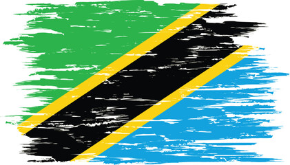 Brush stroke flag of TANZANIA