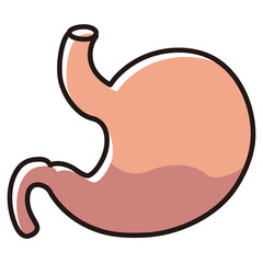 調子の悪い胃のイラスト（胃炎、胃もたれ、不調など）