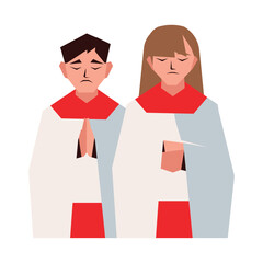 Fototapeta premium altar boy and girl