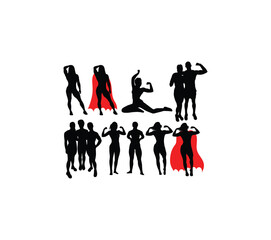 Super Girl Silhouettes, art vector design
