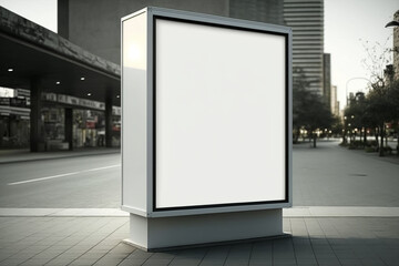 Blank Outdoor advertising poster Billboard mockup on the street. Generative AI