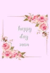 Fototapeta na wymiar frame with flower decoration for mother's day